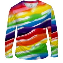 Чоловічий 3D лонгслів Rainbow stripes