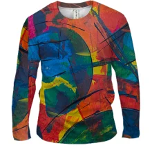 Мужской 3D лонгслив Multicolor abstraction 9