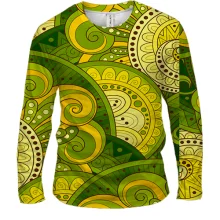 Чоловічий 3D лонгслів Green mandala