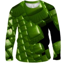 Чоловічий 3D лонгслів Green cubes