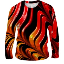 Чоловічий 3D лонгслів Abstraction red lines