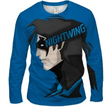 Чоловічий 3D лонгслів NIGHTWING з героєм у масці
