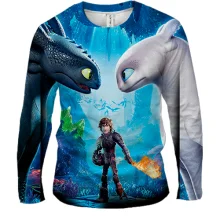 Мужской 3D лонгслив How to Train Your Dragon: The Hidden World
