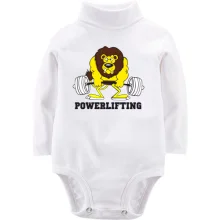 Детское боди с длинным рукавом Powerlifting lion