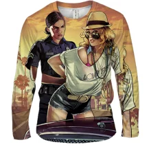 Чоловічий 3D лонгслів GTA police girl