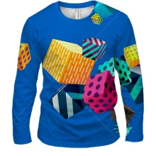 Мужской 3D лонгслив Cubes abstraction