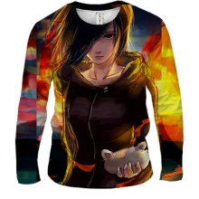 Чоловічий 3D лонгслів Anime girl sunset
