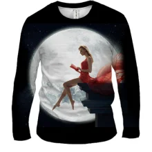 Чоловічий 3D лонгслів Girl on the edge of the cliff