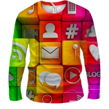 Мужской 3D лонгслив Multicolor icons