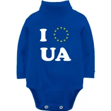 Дитяче боді з довгим рукавом Люблю Європейську Україну