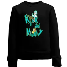 Детский свитшот Rick and Morty с персонажами в надписи