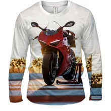Мужской 3D лонгслив Red motorcycle