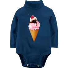 Детское боди с длинным рукавом Ice cream with cherries