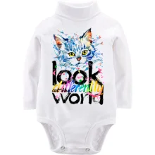 Детское боди с длинным рукавом с котенком Look differently at the world