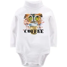Детское боди с длинным рукавом Coffee с совой