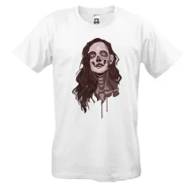 Футболка girl makeup skull