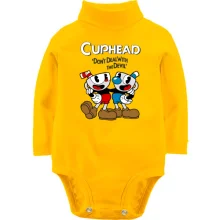 Детское боди с длинным рукавом Cuphead