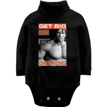 Детское боди с длинным рукавом c Арни "Get big or die trying"