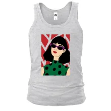 Мужская майка Art girl with glasses