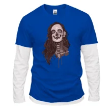 Комбинированный лонгслив girl makeup skull