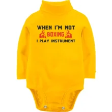 Детское боди с длинным рукавом When i'm not boxing - I play instrument