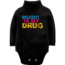 Комбинированный детский лонгслив Music is my drug