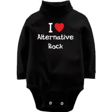 Детское боди с длинным рукавом I love alternative ROCK