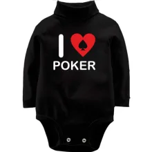 Детское боди с длинным рукавом I love Poker