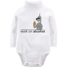 Детское боди с длинным рукавом Work on alcohol