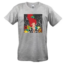 Футболка Redhead girl with flowers