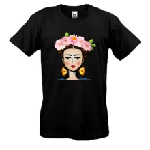 Футболка Girl with pink flowers