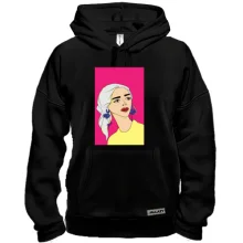 Толстовка Blonde on pink background