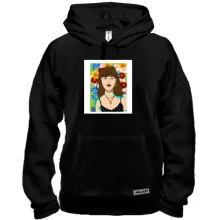 Толстовка Brown-haired woman in flowers