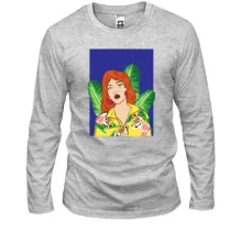 Лонгслив Redhead girl with leaves