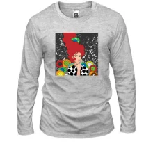 Лонгслив Redhead girl with flowers