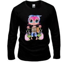 Лонгслив Girl with pink hair