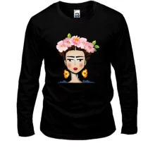 Лонгслив Girl with pink flowers