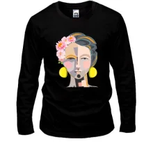 Лонгслив Woman with pop art portrait