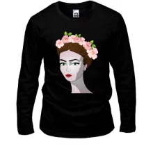 Лонгслив Girl with pink flowers 1