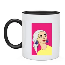 Чашка Blonde on pink background