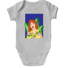 Детское боди Redhead girl with leaves