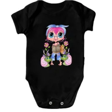 Детское боди Girl with pink hair