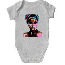 Детское боди Woman portrait paint