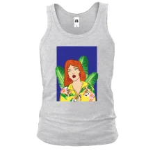 Мужская майка Redhead girl with leaves