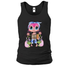 Мужская майка Girl with pink hair