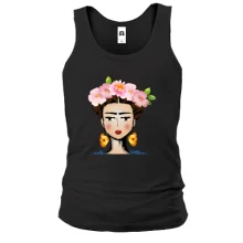Мужская майка Girl with pink flowers