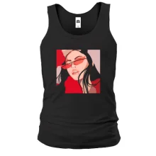 Мужская майка Girl with red glasses art