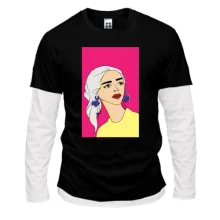 Комбінований лонгслів Blonde on pink background