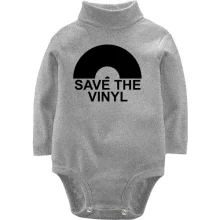 Детское боди с длинным рукавом Save the vinyl
