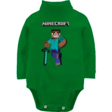 Детское боди с длинным рукавом Minecraft Стив
